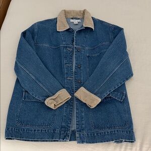 Summit Hill Blue Denim Jacket with Cream Corduroy Collar